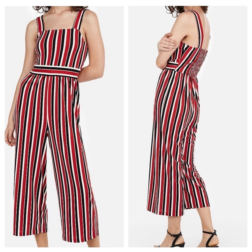NWT EXPRESS black, white & red striped jumper